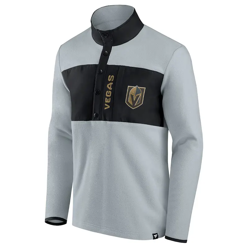 Mens Fanatics Vegas Golden Knights Hockey Polar Fleece Quarter-Snap Jacket - Image 2