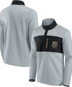 Mens Fanatics Vegas Golden Knights Hockey Polar Fleece Quarter-Snap Jacket