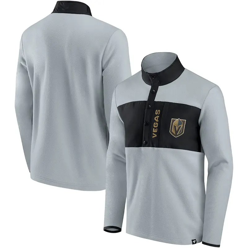 Mens Fanatics Vegas Golden Knights Hockey Polar Fleece Quarter-Snap Jacket