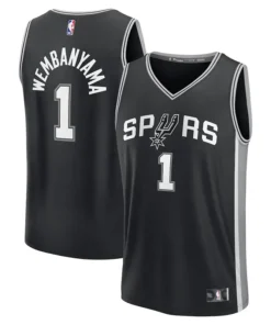 Men's Fanatics Victor Wembanyama Black San Antonio Spurs Fast Break Replica Player Jersey