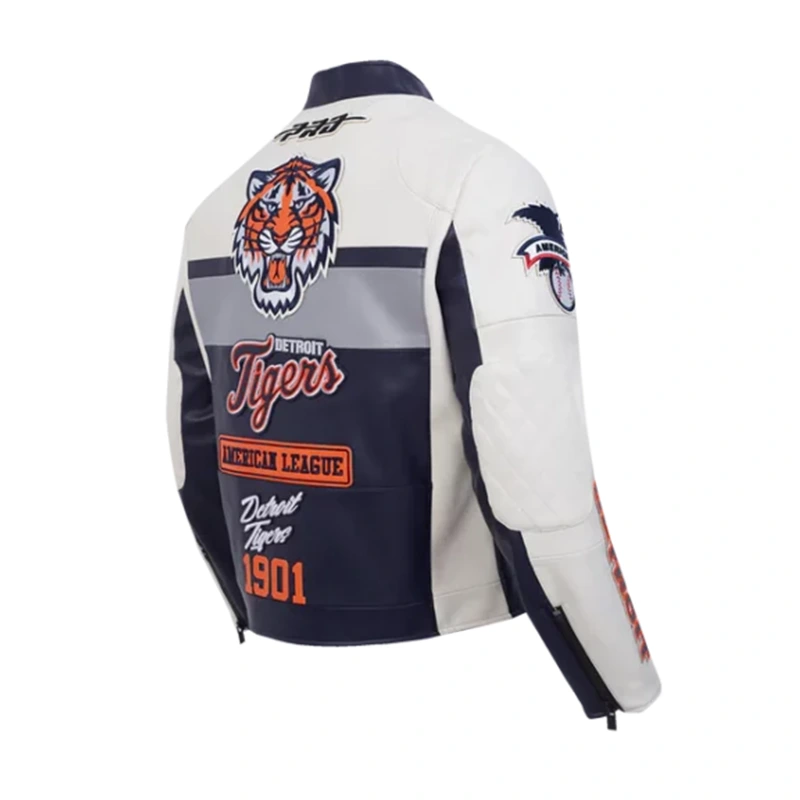 Men’s MLB Detroit Tigers Moto Jacket - Image 2