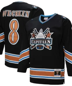 Mens Mitchell & Ness Alexander Ovechkin Black Washington Capitals Power Play Jersey