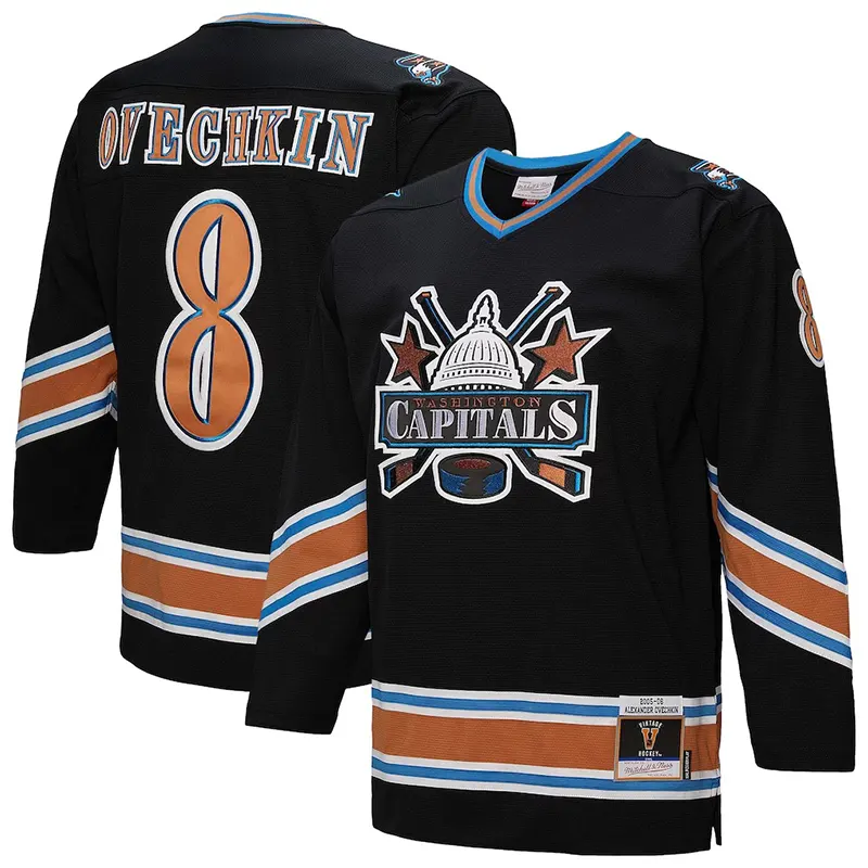 Mens Mitchell & Ness Alexander Ovechkin Black Washington Capitals Power Play Jersey
