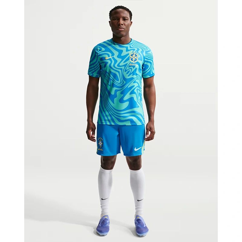 Men's Nike Brazil Academy Pro Pre-Match Short-Sleeve Top - Image 4