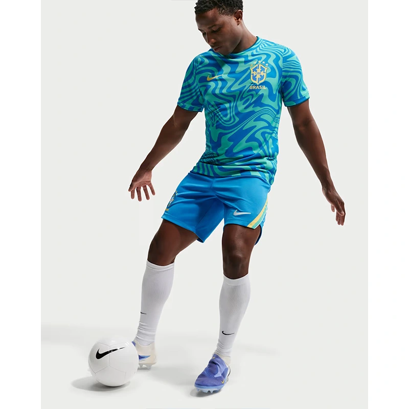 Men's Nike Brazil Academy Pro Pre-Match Short-Sleeve Top - Image 3