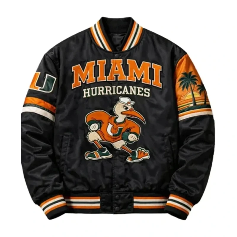 Miami Hurricanes 90’s Applique Patches Jacket