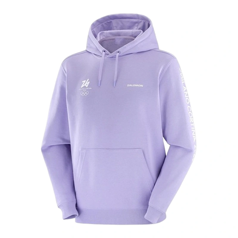 Milano Cortina 2026 Olympics Salomon Logo Graphic Purple Hoodie