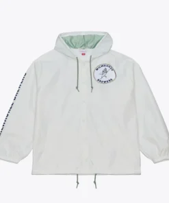 Milwaukee Brewers White Yacht Rock Coaches Full-Snap Hooded Windbreaker Jacket