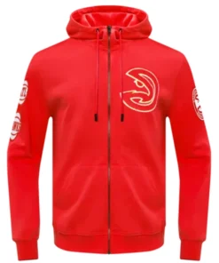 NBA Atlanta Hawks Red Classic Chenille Men’s Full ZIP Hoodie
