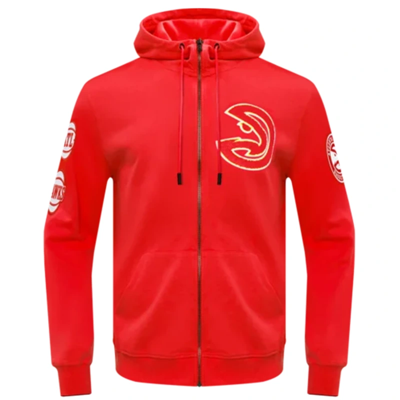 NBA Atlanta Hawks Red Classic Chenille Men’s Full ZIP Hoodie