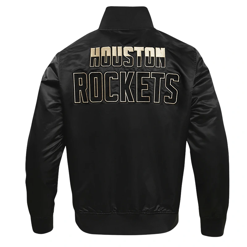 NBA Houston Rockets Gold Logo Satin Jacket - Image 2