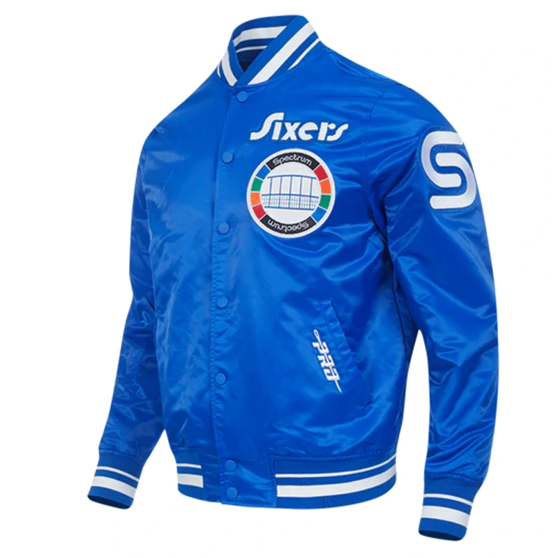 NBA Philadelphia 76ERS City Edition 24-25 Rib Satin Blue Jacket - Image 3