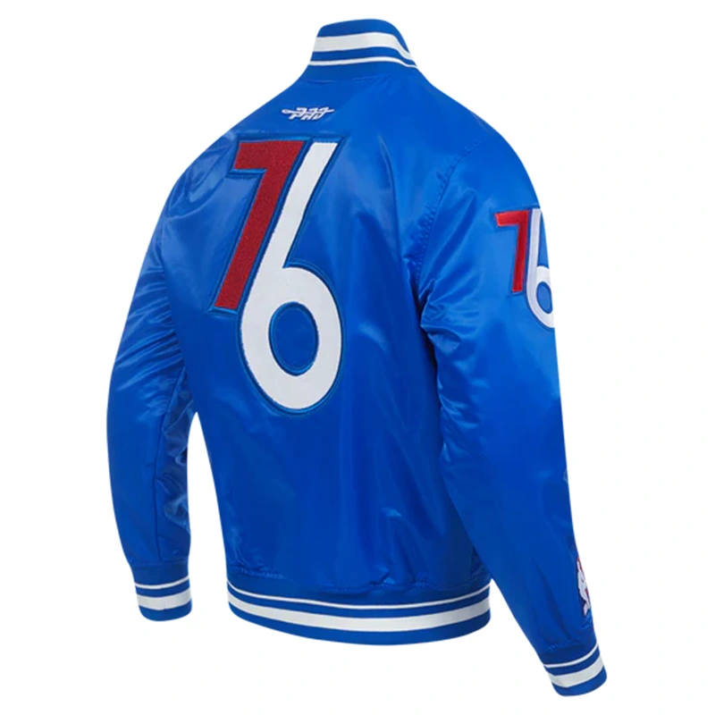 NBA Philadelphia 76ERS City Edition 24-25 Rib Satin Blue Jacket - Image 2