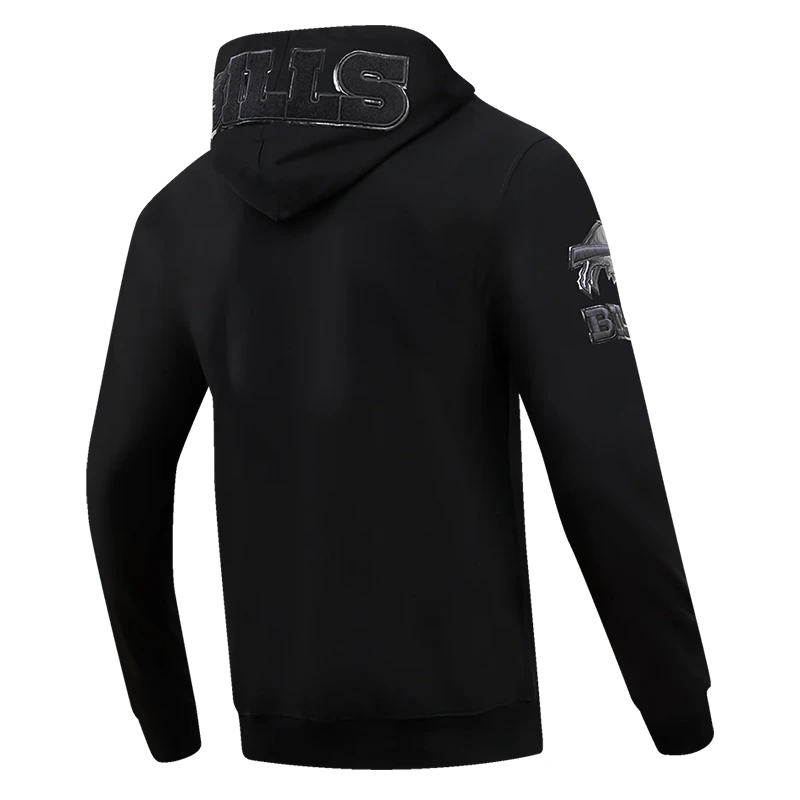 NFL Buffalo Bills Triple Black Full Zip Hoodie - Image 3