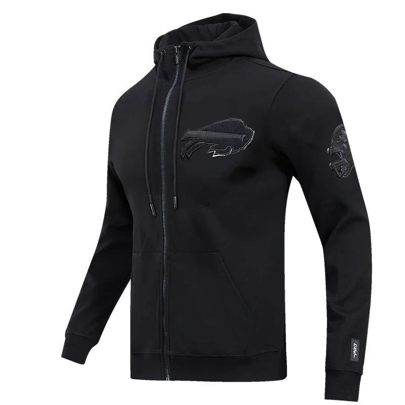 NFL Buffalo Bills Triple Black Full Zip Hoodie - Image 2