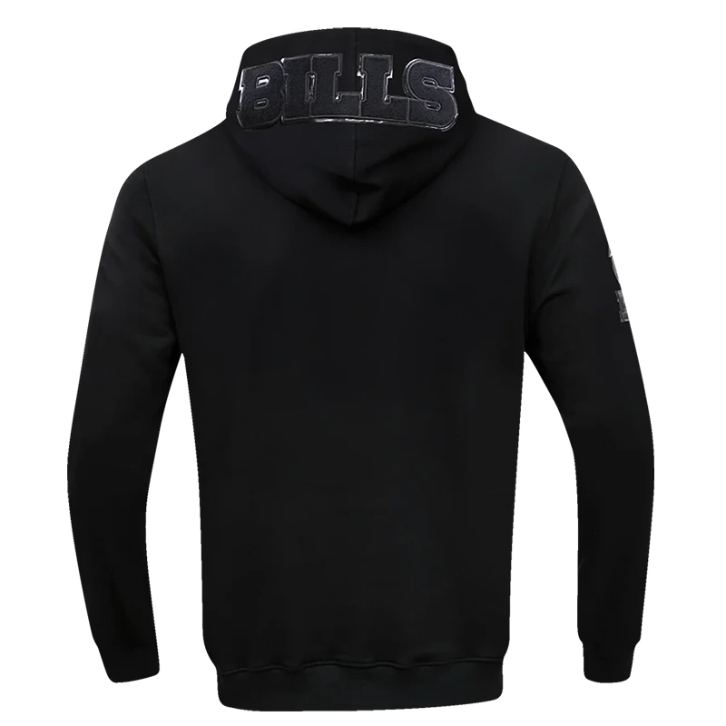 NFL Buffalo Bills Triple Black Full Zip Hoodie - Image 4
