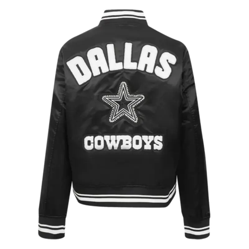 NFL Dallas Cowboys Pearls Women’s Rib Satin Jacket - Image 3