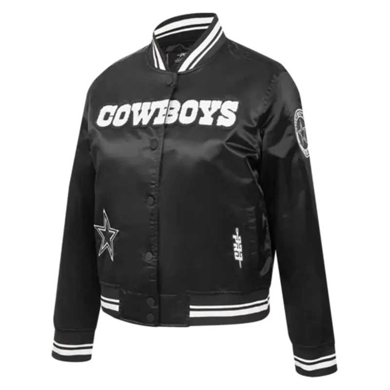NFL Dallas Cowboys Pearls Women’s Rib Satin Jacket - Image 2