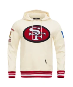 NFL SAN Francisco 49ERS Retro Classic Pullover Cream Hoodie