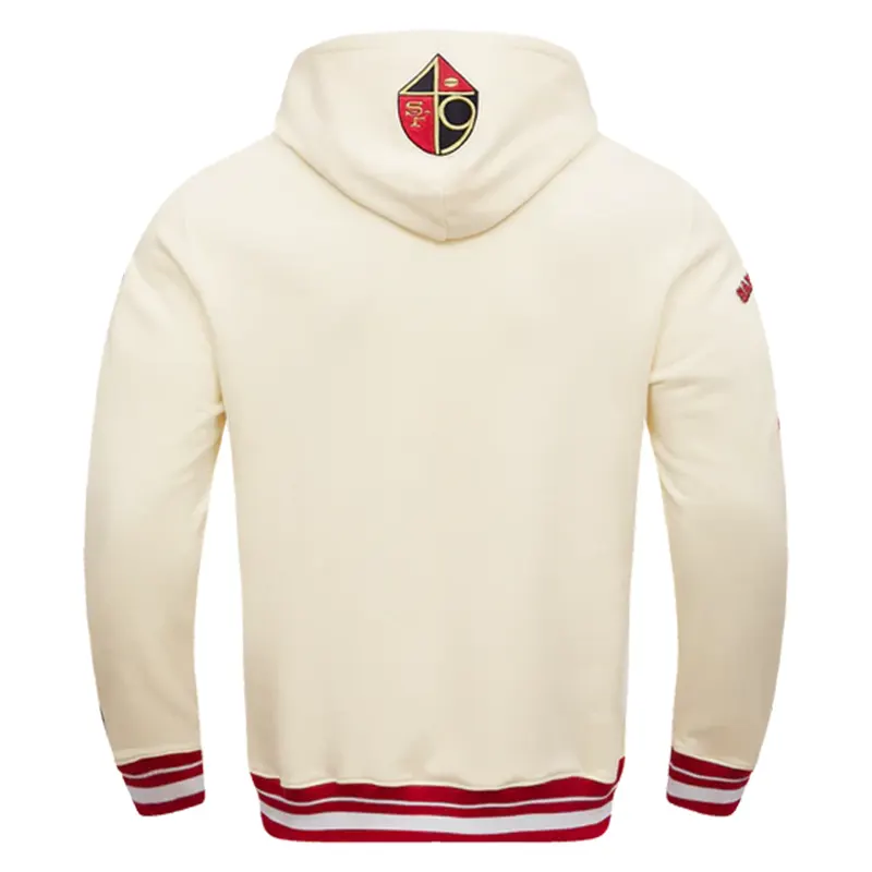 NFL SAN Francisco 49ERS Retro Classic Pullover Cream Hoodie - Image 6