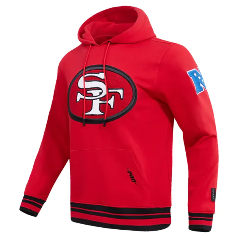 NFL SAN Francisco 49ERS Retro Classic Pullover Cream Hoodie - Image 2