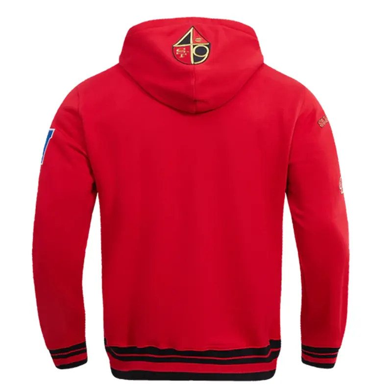 NFL SAN Francisco 49ERS Retro Classic Pullover Cream Hoodie - Image 3