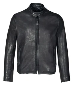 NYC Black P234 Vegetable Tanned Lambskin Cafe Racer Jacket