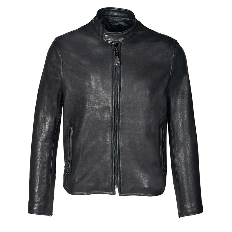NYC Black P234 Vegetable Tanned Lambskin Cafe Racer Jacket