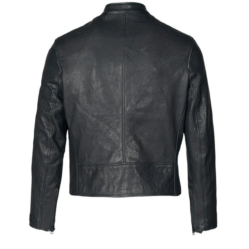 NYC Black P234 Vegetable Tanned Lambskin Cafe Racer Jacket - Image 3