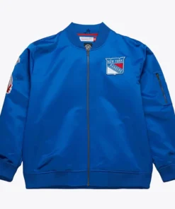 New York Rangers Mitchell & Ness Lightweight Satin Bomber Jacket