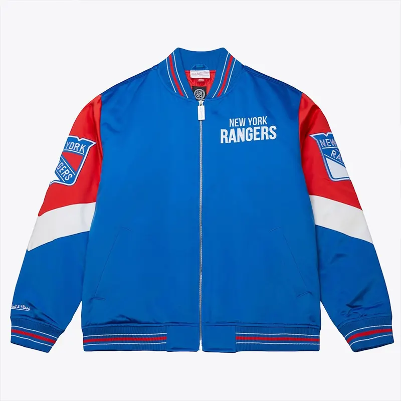 New York Rangers Mitchell & Ness Throw It Back Heavyweight Satin Jacket
