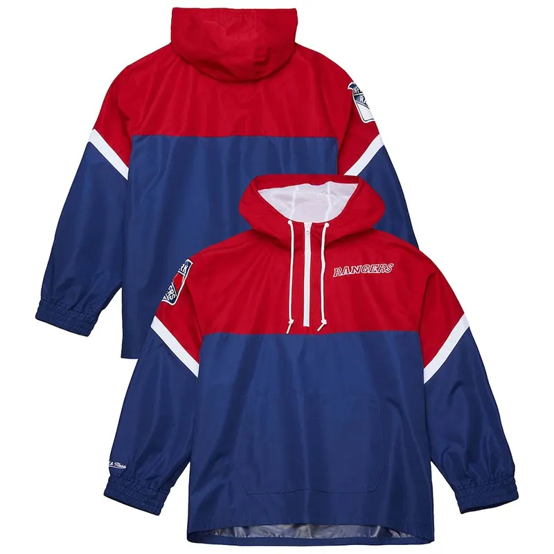New York Rangers Mitchell & Ness Tie Breaker Anorak Windbreaker