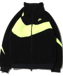 Nike Big Swoosh Reversible Boa Black Neon Jacket
