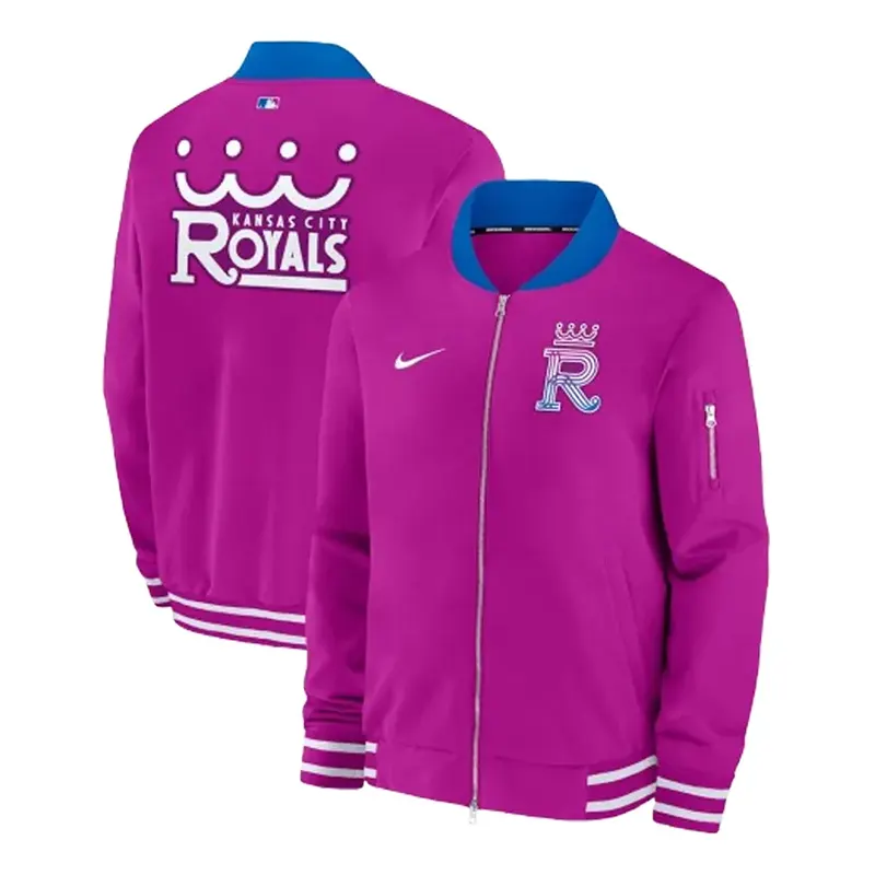 Nike Kansas City Royals Purple 2026 City Connect Bomber Jacket