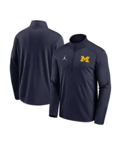 Nike Michigan Wolverines Mens Blue Victory Long Sleeve Qtr Zip Pullover