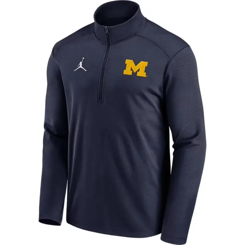 Nike Michigan Wolverines Mens Blue Victory Long Sleeve Qtr Zip Pullover - Image 2