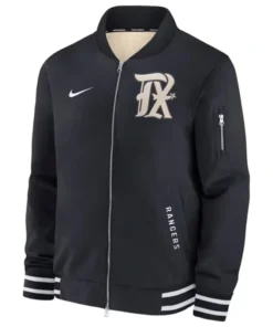 Nike Texas Rangers City Connect Black Bomber Jacket