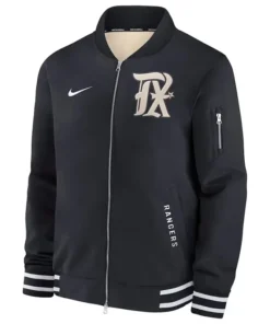 Nike Texas Rangers City Connect Black Bomber Jacket