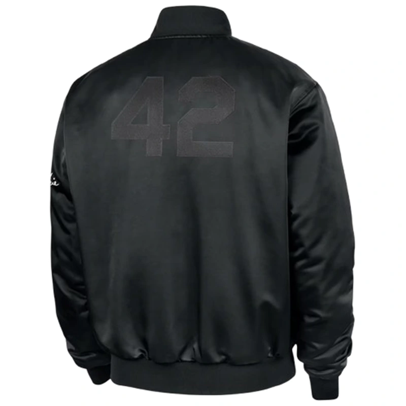 Nike x Jackie Robinson Satin Black Jacket - Image 3