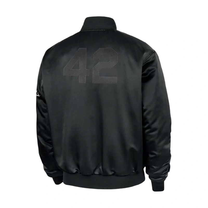 Nike x Jackie Robinson Satin Black Jacket - Image 3