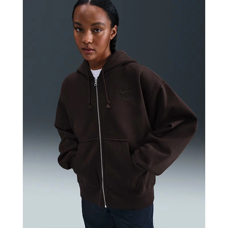 Nike x Stüssy Full-Zip Washed Fleece Hoodie - Image 6
