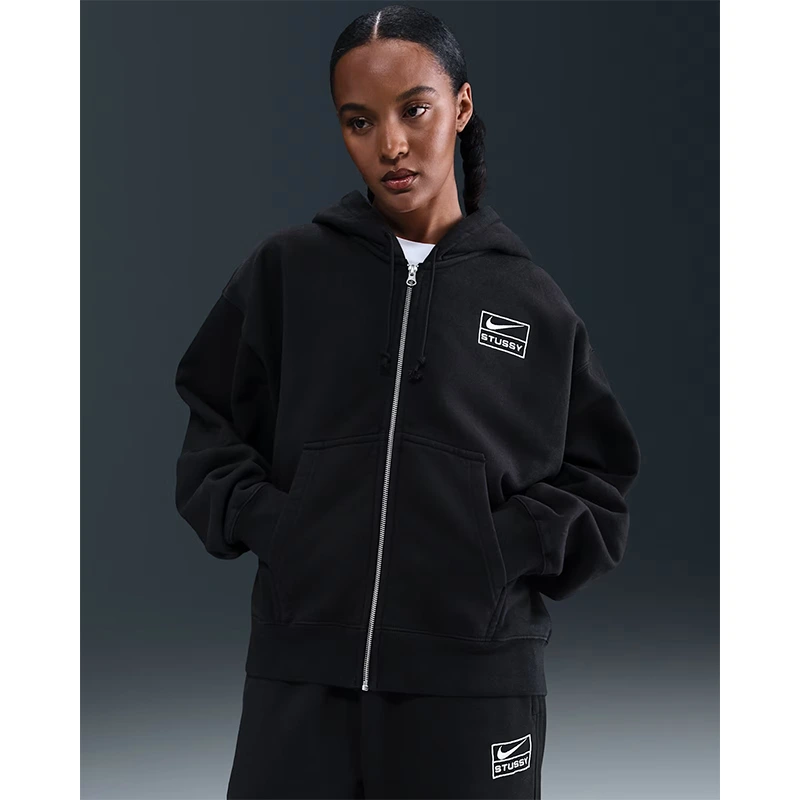 Nike x Stüssy Full-Zip Washed Fleece Hoodie - Image 2