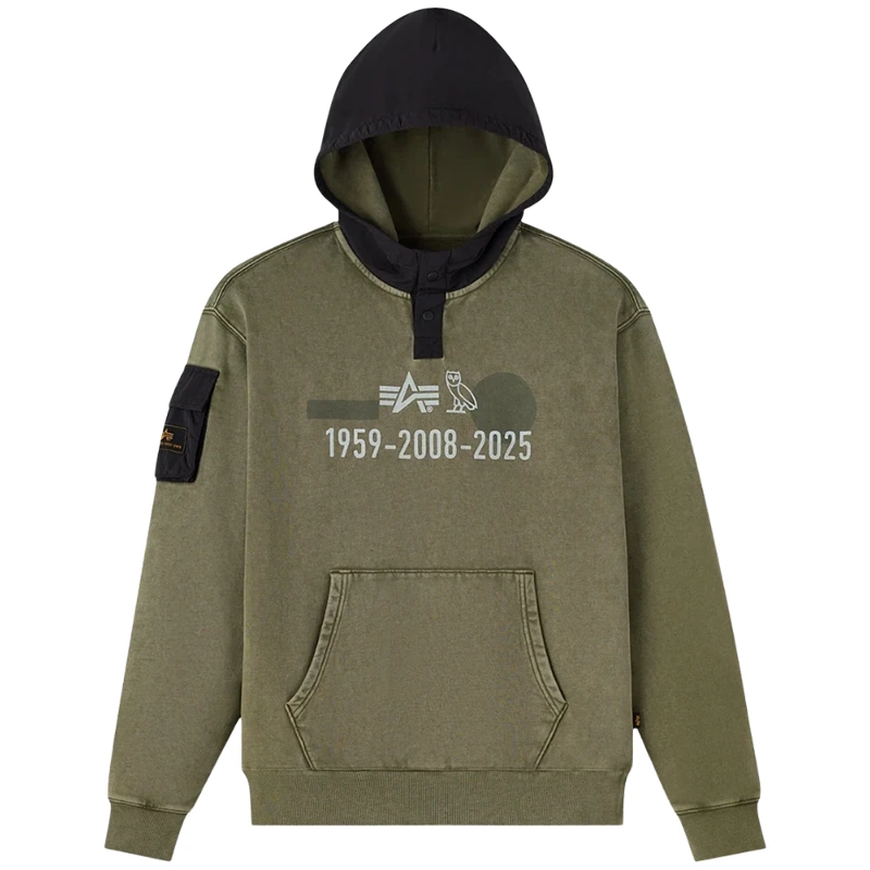 OVO Alpha Industries Garment Dyed Hoodie