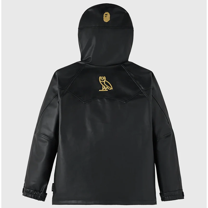 OVO x BAPE Faux Leather Snowboard Jacket - Image 7