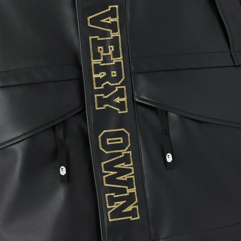 OVO x BAPE Faux Leather Snowboard Jacket - Image 5
