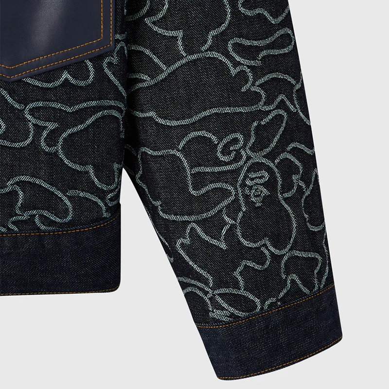 OVO x BAPE Neon 1st Camo Denim Jacket - Image 5