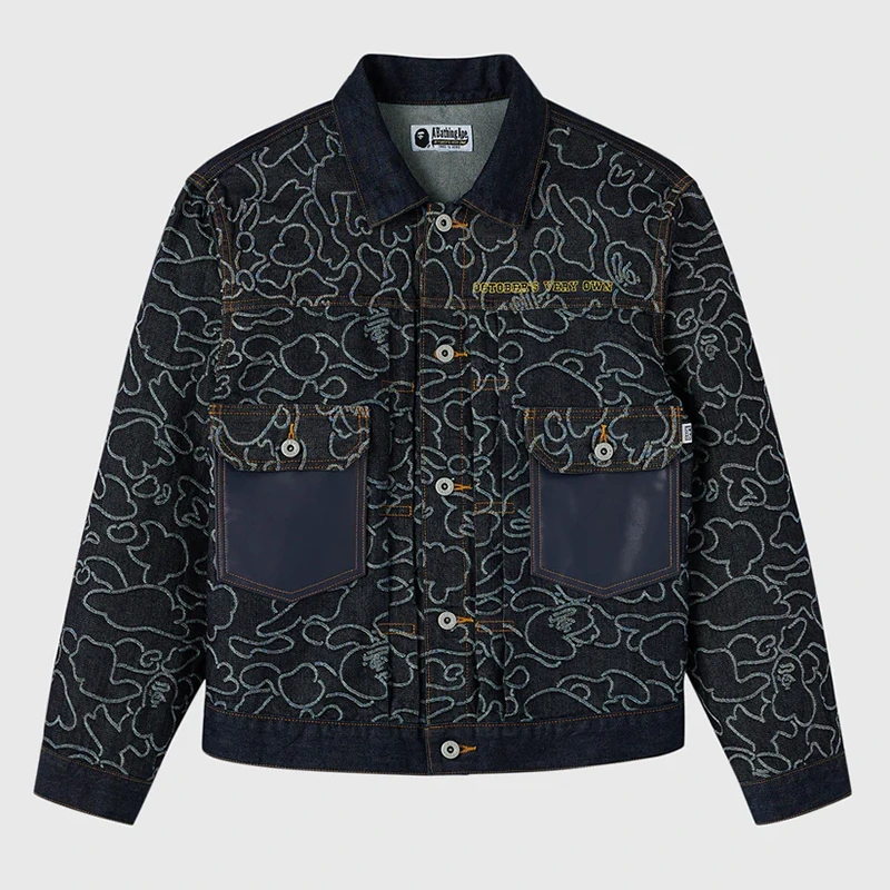 OVO x BAPE Neon 1st Camo Denim Jacket