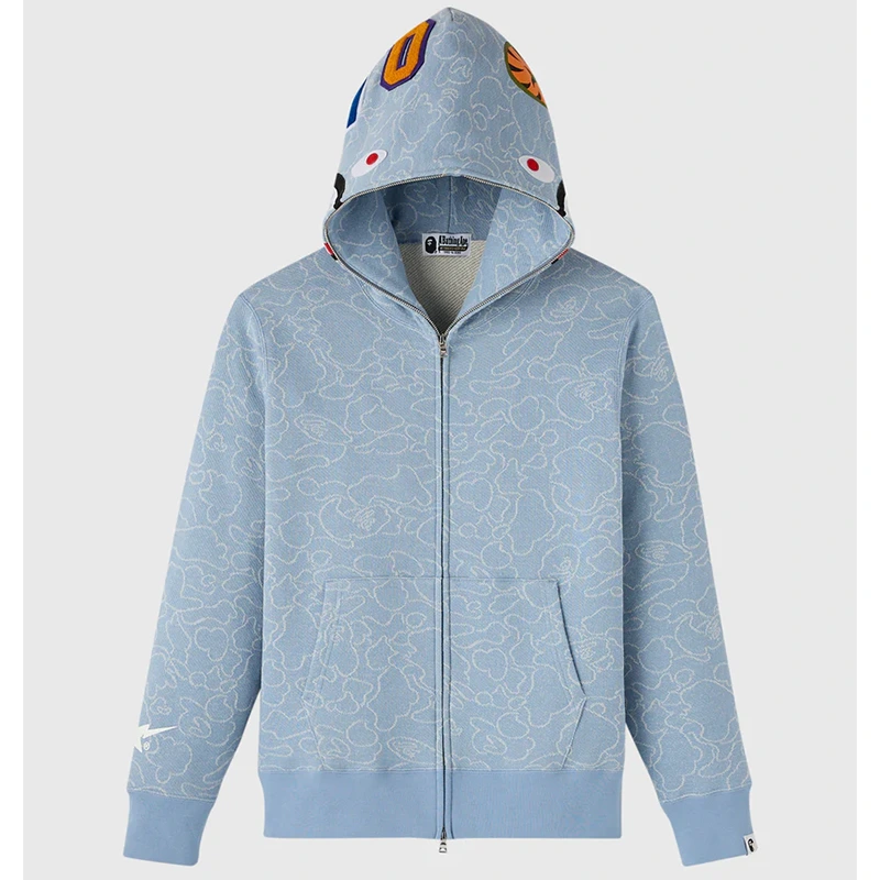 OVO x BAPE Neon 1st Camo Shark Full-Zip Hoodie
