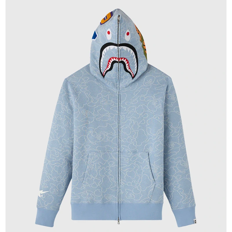 OVO x BAPE Neon 1st Camo Shark Full-Zip Hoodie - Image 10