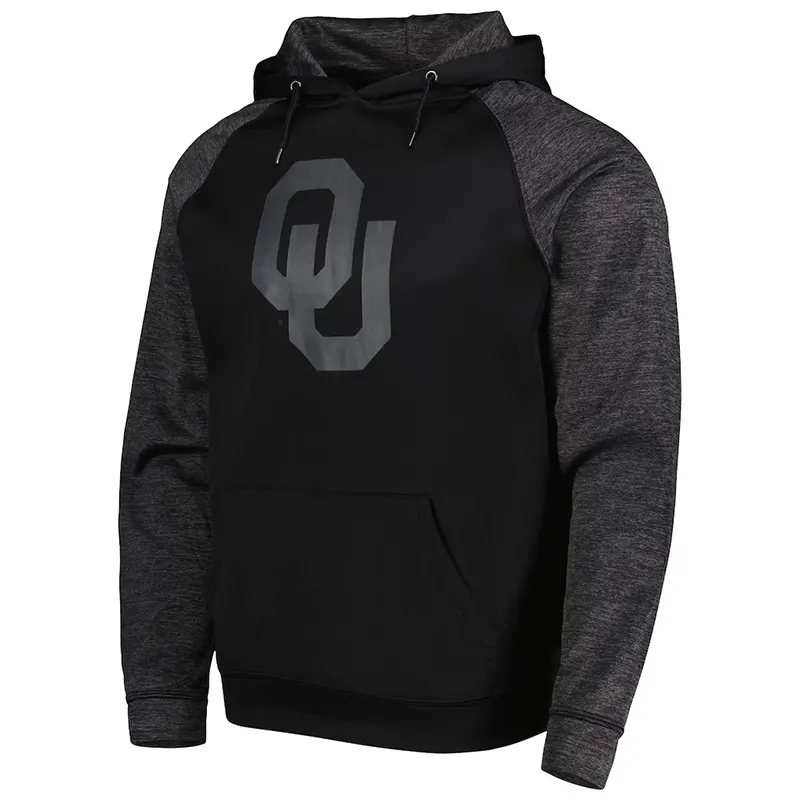 Oklahoma Sooners Colosseum Blackout 3.0 Tonal Raglan Pullover Hoodie - Image 2